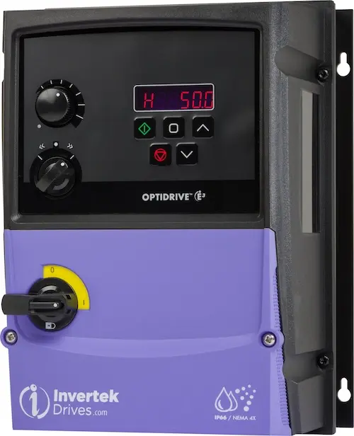 Invertek Optidrive E3 controller used for controlling industrial equipment