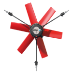 Produktbild eines roten Mehrflügelventilators